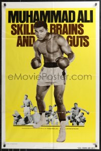 9t1952 SKILL BRAINS & GUTS 1sh 1975 best image of Muhammad Ali in boxing trunks & gloves raised!