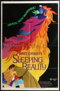 9t1956 SLEEPING BEAUTY style A 1sh R1970 Walt Disney cartoon fairy tale fantasy classic!