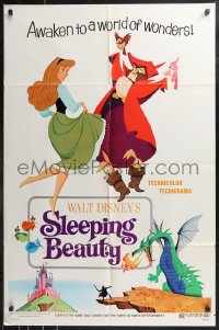 9t1957 SLEEPING BEAUTY style B 1sh R1970 Walt Disney cartoon fairy tale fantasy classic!
