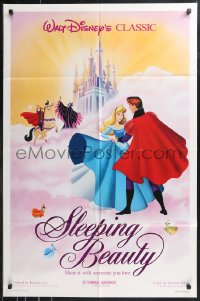 9t1955 SLEEPING BEAUTY 1sh R1986 Walt Disney cartoon fairy tale fantasy classic!
