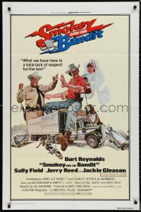 9t1961 SMOKEY & THE BANDIT int'l 1sh 1977 art of Burt Reynolds, Sally Field & Jackie Gleason by Solie!