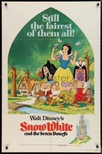 9t1964 SNOW WHITE & THE SEVEN DWARFS 1sh R1975 Disney cartoon fantasy classic, great images!