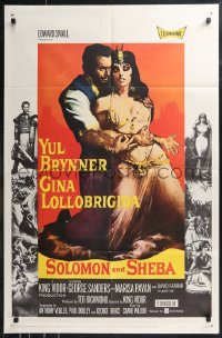 9t1970 SOLOMON & SHEBA 1sh 1959 Yul Brynner with hair & super sexy Gina Lollobrigida!