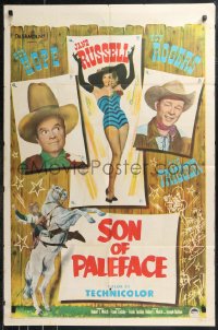 9t1972 SON OF PALEFACE 1sh 1952 Roy Rogers & Trigger, Bob Hope & sexy Jane Russell!