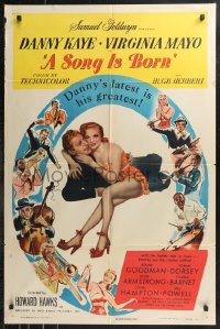 9t1974 SONG IS BORN 1sh 1948 Danny Kaye, Virginia Mayo, directed by Howard Hawks!