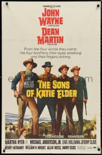 9t1979 SONS OF KATIE ELDER 1sh 1965 line up of John Wayne, Dean Martin & more + Martha Hyer!