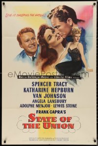 9t2004 STATE OF THE UNION 1sh 1948 Capra, art of Spencer Tracy, Kate Hepburn & Angela Lansbury!