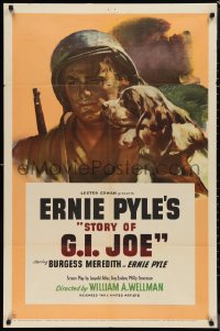 9t2009 STORY OF G.I. JOE 1sh 1945 William Wellman, art of Burgess Meredith as journalist Ernie Pyle!