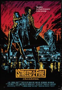 9t2014 STREETS OF FIRE 1sh 1984 Walter Hill, Michael Pare, Diane Lane, artwork by Riehm, no borders!