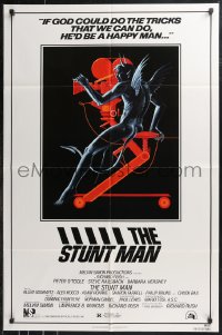9t2018 STUNT MAN 1sh 1980 Peter O'Toole, cool different artwork of demon working movie camera!