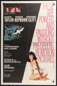 9t2020 SUDDENLY, LAST SUMMER 1sh 1960 artwork of super sexy Elizabeth Taylor in swimsuit!