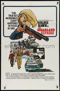 9t2021 SUGARLAND EXPRESS 1sh 1974 Steven Spielberg, Goldie Hawn, different Alexander art!