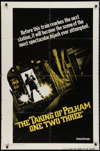 9t2039 TAKING OF PELHAM ONE TWO THREE int'l advance 1sh 1974 subway train hijacking, cool art!