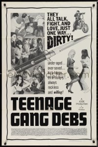 9t2048 TEENAGE GANG DEBS 1sh 1966 Diane Conti, Linda Gale, Eileen Dietz, they all fight & love dirty