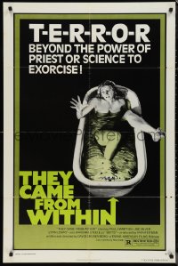 9t2066 THEY CAME FROM WITHIN 1sh 1976 David Cronenberg, art of terrified girl in bath tub!