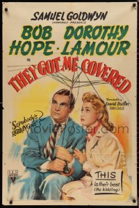 9t2067 THEY GOT ME COVERED 1sh 1943 Bob Hope, Dorothy Lamour, this is their best, no kidding!