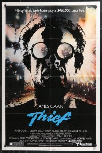 9t2070 THIEF 1sh 1981 Michael Mann, cool image of James Caan, Violent Streets!