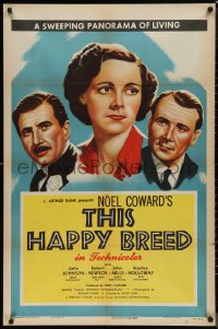9t2075 THIS HAPPY BREED 1sh 1947 David Lean directed, Newton, Mills, & Celia Johnson, ultra rare!