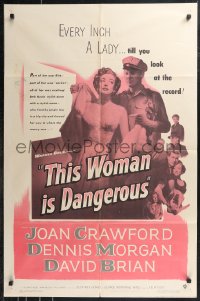 9t2081 THIS WOMAN IS DANGEROUS 1sh 1952 Joan Crawford was a lady, till you see her record!