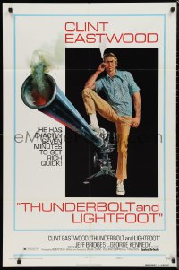 9t2088 THUNDERBOLT & LIGHTFOOT style C 1sh 1974 art of Clint Eastwood with HUGE gun by McGinnis!