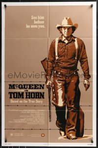 9t2094 TOM HORN 1sh 1980 see cowboy Steve McQueen in the title role before he sees you!