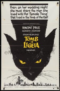 9t2095 TOMB OF LIGEIA 1sh 1965 Vincent Price, Roger Corman, Edgar Allan Poe, cool cat artwork!