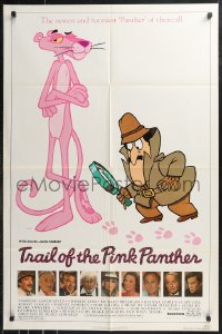 9t2105 TRAIL OF THE PINK PANTHER 1sh 1982 Peter Sellers, Blake Edwards, cool cartoon art!