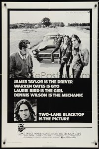 9t2118 TWO-LANE BLACKTOP 1sh 1971 James Taylor is the driver, Warren Oates is GTO, Laurie Bird