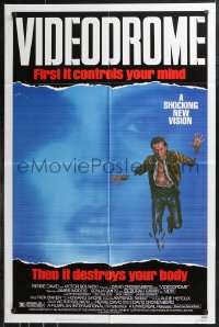 9t2132 VIDEODROME 1sh 1983 David Cronenberg, James Woods, huge c/u of Debbie Harry, sci-fi!