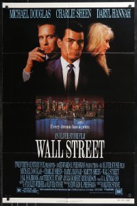 9t2145 WALL STREET 1sh 1987 Michael Douglas, Charlie Sheen, Daryl Hannah, Oliver Stone!