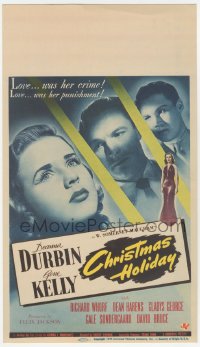 9t0002 CHRISTMAS HOLIDAY mini WC 1944 Deanna Durbin is lovely, flaming, brilliant & dramatic, rare!