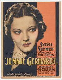 9t0008 JENNIE GERHARDT mini WC 1933 c/u of Sylvia Sidney, from Theodore Dreiser novel, ultra rare!
