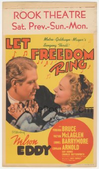 9t0010 LET FREEDOM RING mini WC 1939 Nelson Eddy & Virginia Bruce, written by Ben Hecht, ultra rare!