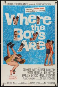 9t2157 WHERE THE BOYS ARE 1sh 1961 sexy Connie Francis, Dolores Hart, Yvette Mimieux & Prentiss!