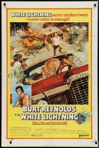 9t2161 WHITE LIGHTNING 1sh 1973 cool different art of moonshine bootlegger Burt Reynolds!