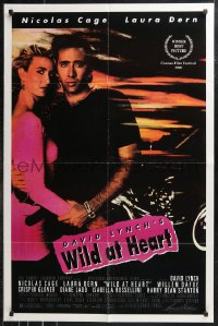 9t2168 WILD AT HEART 1sh 1990 David Lynch, Nicolas Cage & Laura Dern, a wild ride!