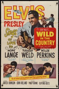 9t2170 WILD IN THE COUNTRY 1sh 1961 Elvis Presley sings of love to Tuesday Weld, rock & roll musical