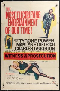 9t2180 WITNESS FOR THE PROSECUTION 1sh 1958 Billy Wilder, Tyrone Power, Marlene Dietrich!