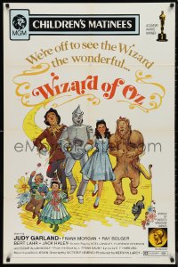 9t2184 WIZARD OF OZ 1sh R1972 Victor Fleming, Haley, Bolger, Lahr, Judy Garland all-time classic!