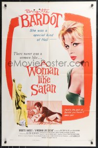 9t2186 WOMAN LIKE SATAN 1sh 1960 La Femme et le Pantin, Brigitte Bardot is a special kind of Hell!