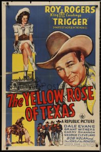 9t2199 YELLOW ROSE OF TEXAS 1sh 1944 great art of western cowboy Roy Rogers & pretty Dale Evans!