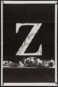 9t2208 Z teaser 1sh 1969 Costa-Gavras classic, cool image of dead body under title with no credits!