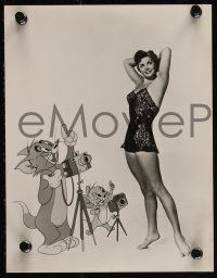9t1022 DANGEROUS WHEN WET 4 English 7.25x9.25 stills 1953 swimmer Esther Williams w/ Tom & Jerry!