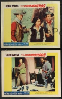 9t0521 COMANCHEROS 3 LCs 1961 John Wayne, Stuart Whitman, directed by Michael Curtiz!