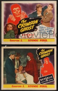 9t0498 CRIMSON GHOST 8 chapter 1 LCs 1946 cool images of title character, Atomic Peril, complete!