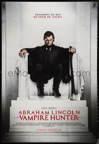 9w1056 ABRAHAM LINCOLN: VAMPIRE HUNTER style B int'l advance DS 1sh 2012 Walker in statue pose!