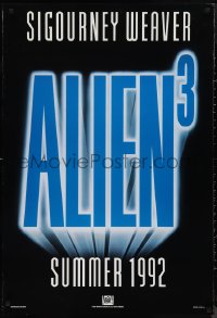 9w1058 ALIEN 3 int'l teaser DS 1sh 1992 Sigourney Weaver, 3 times the danger, different design!