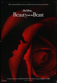 9w1088 BEAUTY & THE BEAST IMAX advance DS 1sh R2002 Walt Disney cartoon classic, art of cast in rose!