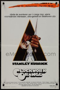 9w0665 CLOCKWORK ORANGE Belgian 1972 Stanley Kubrick classic, Philip Castle art of Malcolm McDowell!