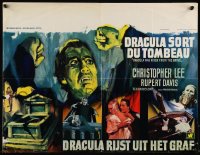 9w0668 DRACULA HAS RISEN FROM THE GRAVE Belgian 1969 Hammer, Ray art of Christopher Lee & victims!